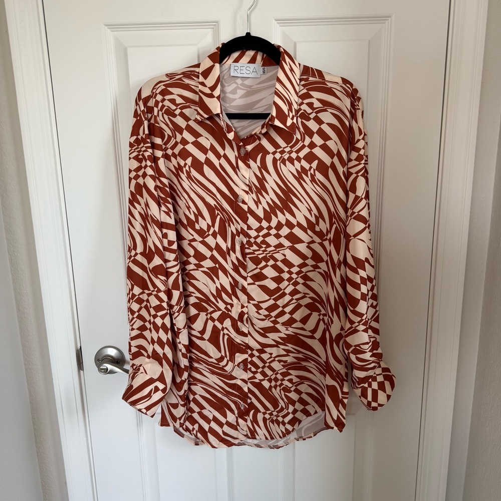 RESA Oversized Button Down Shirt, XS/S